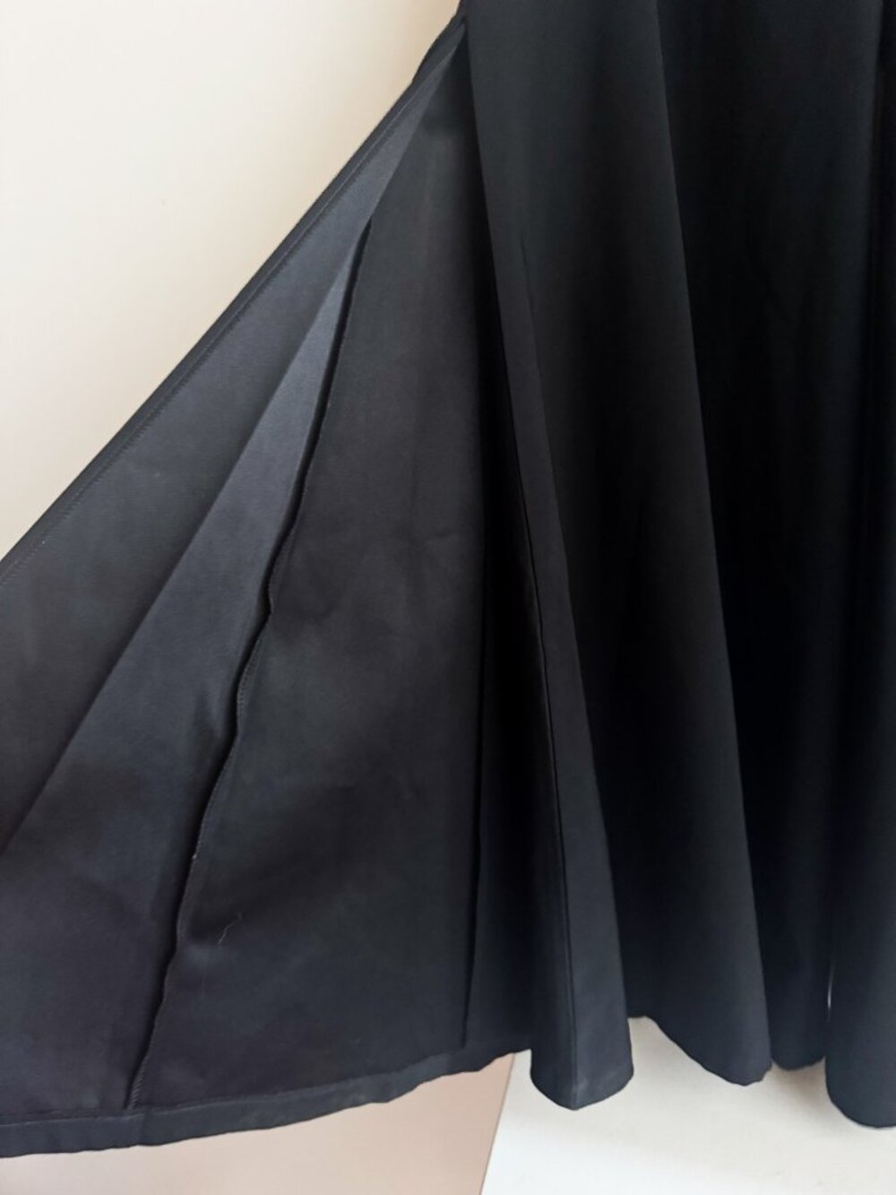 Vintage 90s BEBE Made in France Low Rise Palazzo Pants w Side Slits Black S - Picture 7 of 10